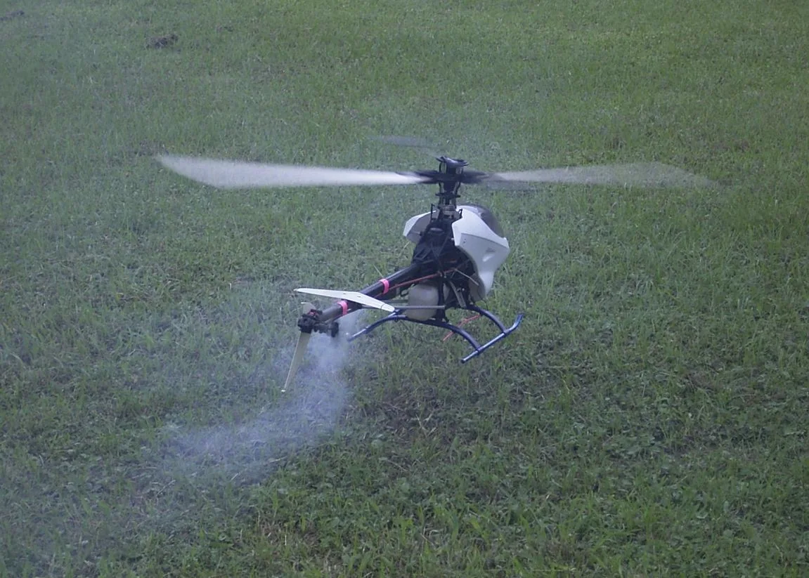 RC helicopter hovering